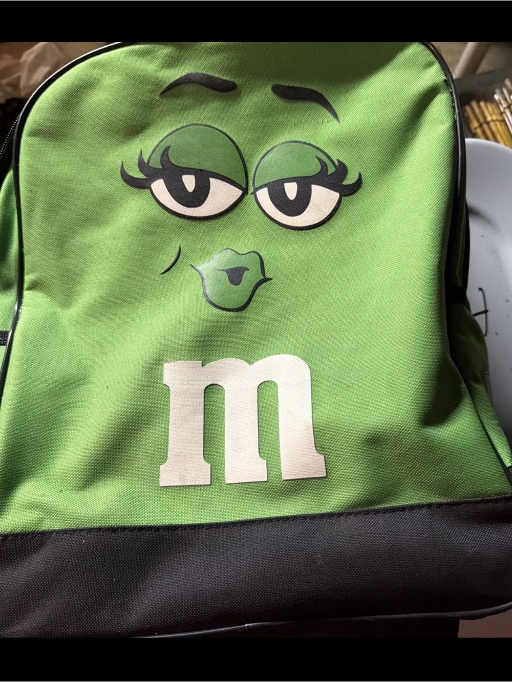 Green M&M Character Backpack